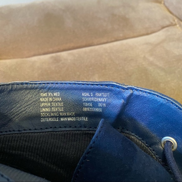 Navy Blue Wedge Booties - Size 9.5 - Picture 2 of 5